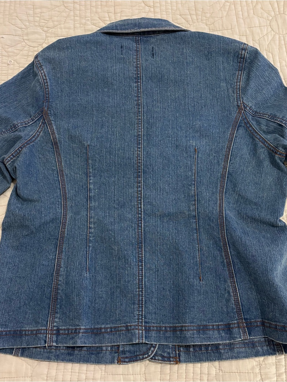 Women's Blue Denim Blazer Jacket - Picture 4 of 5